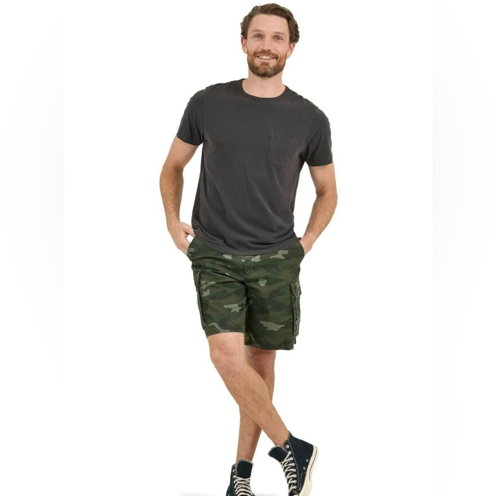 LEE Mens Active Stretch Cargo Shorts Size 46 Camouflage Relaxed Fit New
